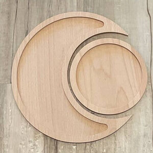 Wood Moon and Sun Tray Set
